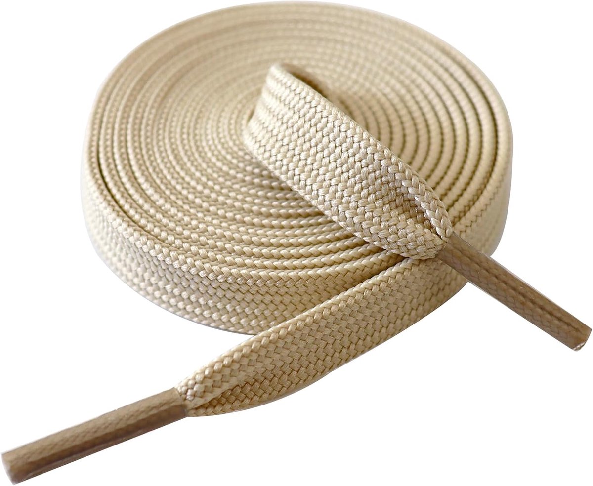 2 paar 10 mm brede dubbellaagse geweven platte veters voor trainers, dikke vervangende schoenveters voor sneakers voor hardlopen atletische schoenen