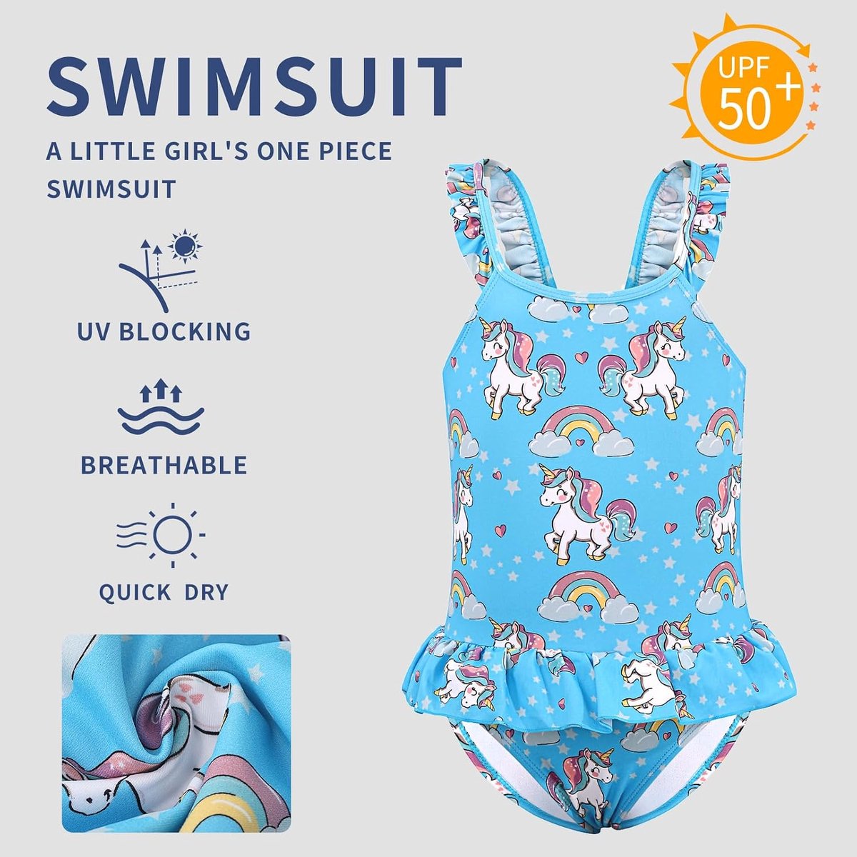 Zwemkleding voor Meisjes Eendelig Badpak Peuter Schattige Ruches Zwemkleding Sneldrogende Zomervakantie Bikini voor Kinderen 2~7 jaar