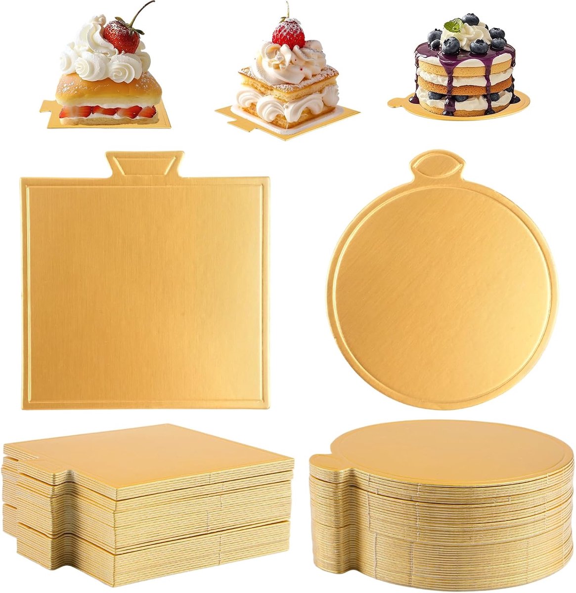 200 stuks mousse taartbodem, 100 ronde cakeborden à 9 cm