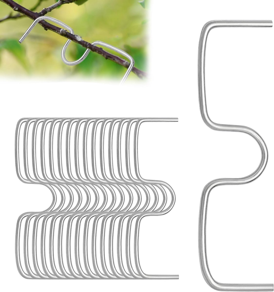 50 stuks 10 cm takkenbuigers voor fruitbomen takkenklemmen voor fruitbomen takkenklem van metaal M-type takspreider voor het spannen en uitlijnen van fruitboomtakken