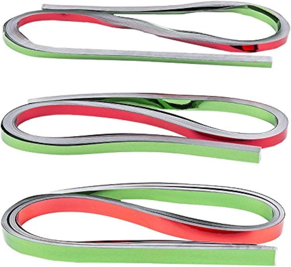 Ideeën met hart quilling-set metallic, 150 folie-strepen, 3 maten (5/7/10 mm), 54 cm lang | papierstroken van metallic folie | ideaal voor kikkerren rood en groen.