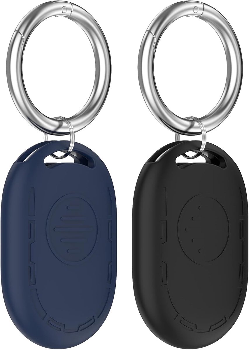 2 stuks siliconen beschermhoezen compatibel met Xiaomi Smart Tag, met sleutelhanger. Kan worden bevestigd aan koffers, kinderrugzakken, sleutels en huisdieren.