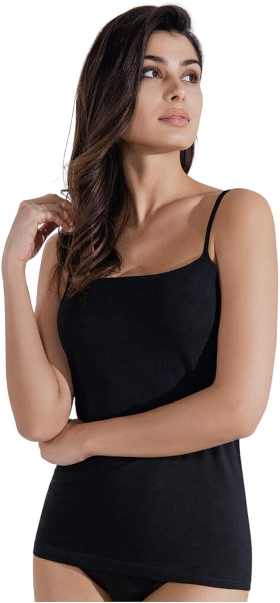 3-pack tanktops voor dames, katoen, brede schouders en smalle schouders, elegante tanktops voor dames, ondergoed, katoen, onderhemd, dames, top, zwart, wit