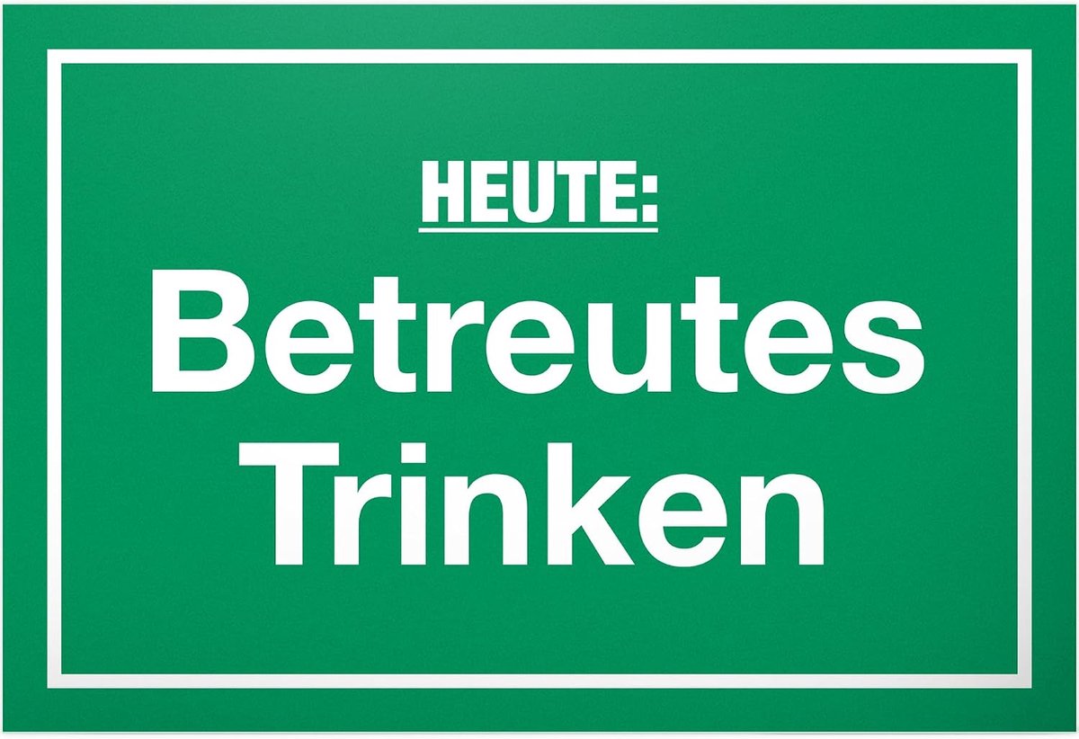 Bediende drinken stijl – kunststof bord met spreuk, grappig cadeau-idee beste vriend/jongens, klein cadeau mannen, feestdecoratie, accessoires drinkspel