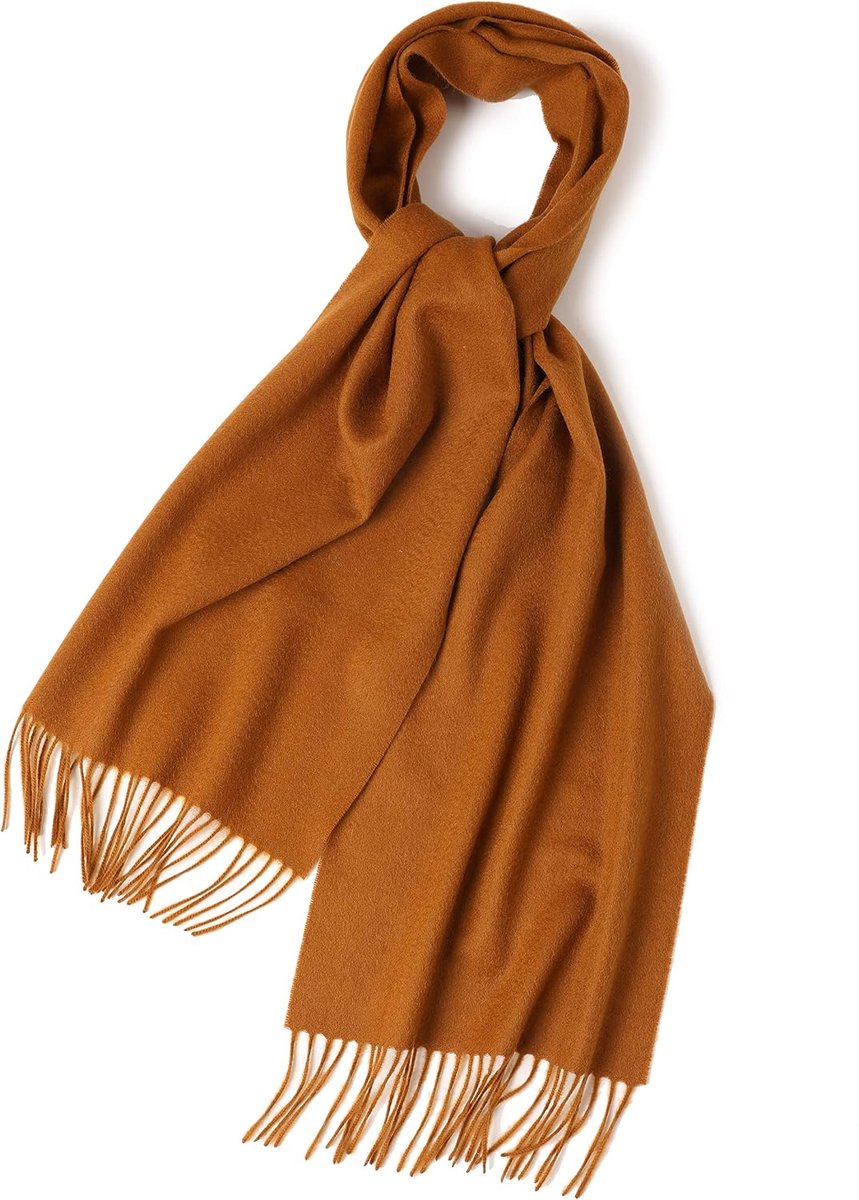 Wollen sjaal effen met franjes voor herfst winter heren en dames