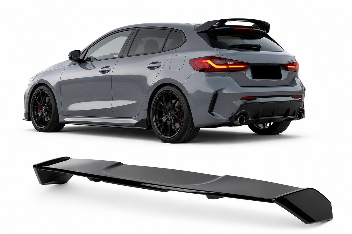 Dakspoiler Geschikt voor BMW 1 Serie F40 2019-2024 met M-Pakket – Hoogglans Zwart