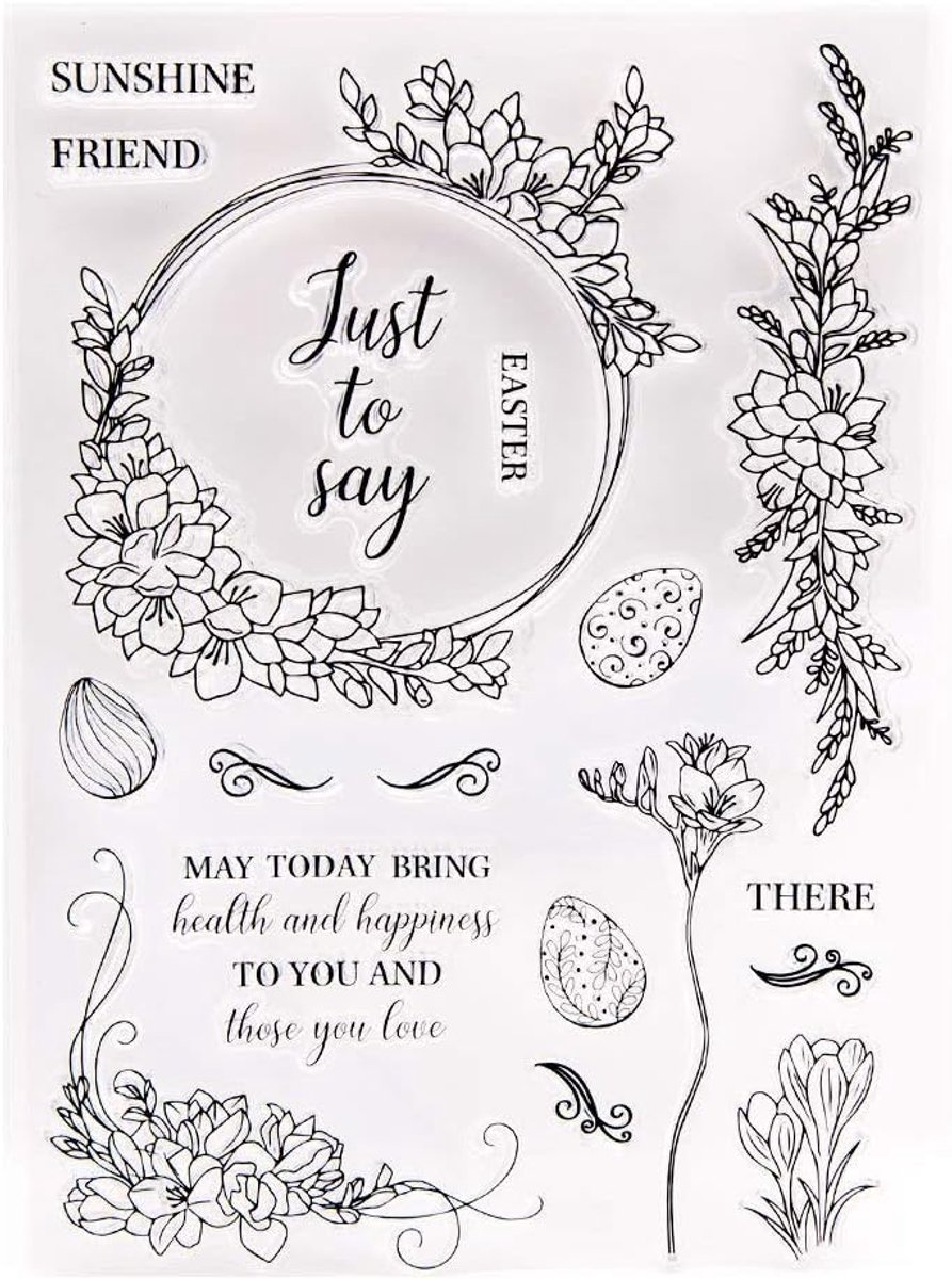 Gelukkig Paasei Lente Sentiment Bloemen Bladeren Duidelijke Stempels voor Kaarten Maken Decoratie en DIY Scrapbooking Gereedschap Rubber Stempels