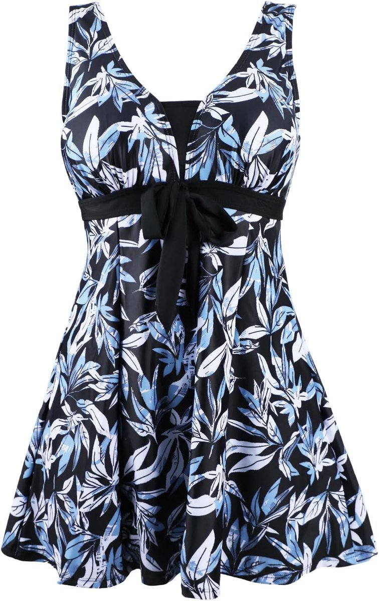 Badpak voor dames, uit 1 stuk, buikcontrole, figuurvormend, grote maat, push-up, gevoerd, elegant