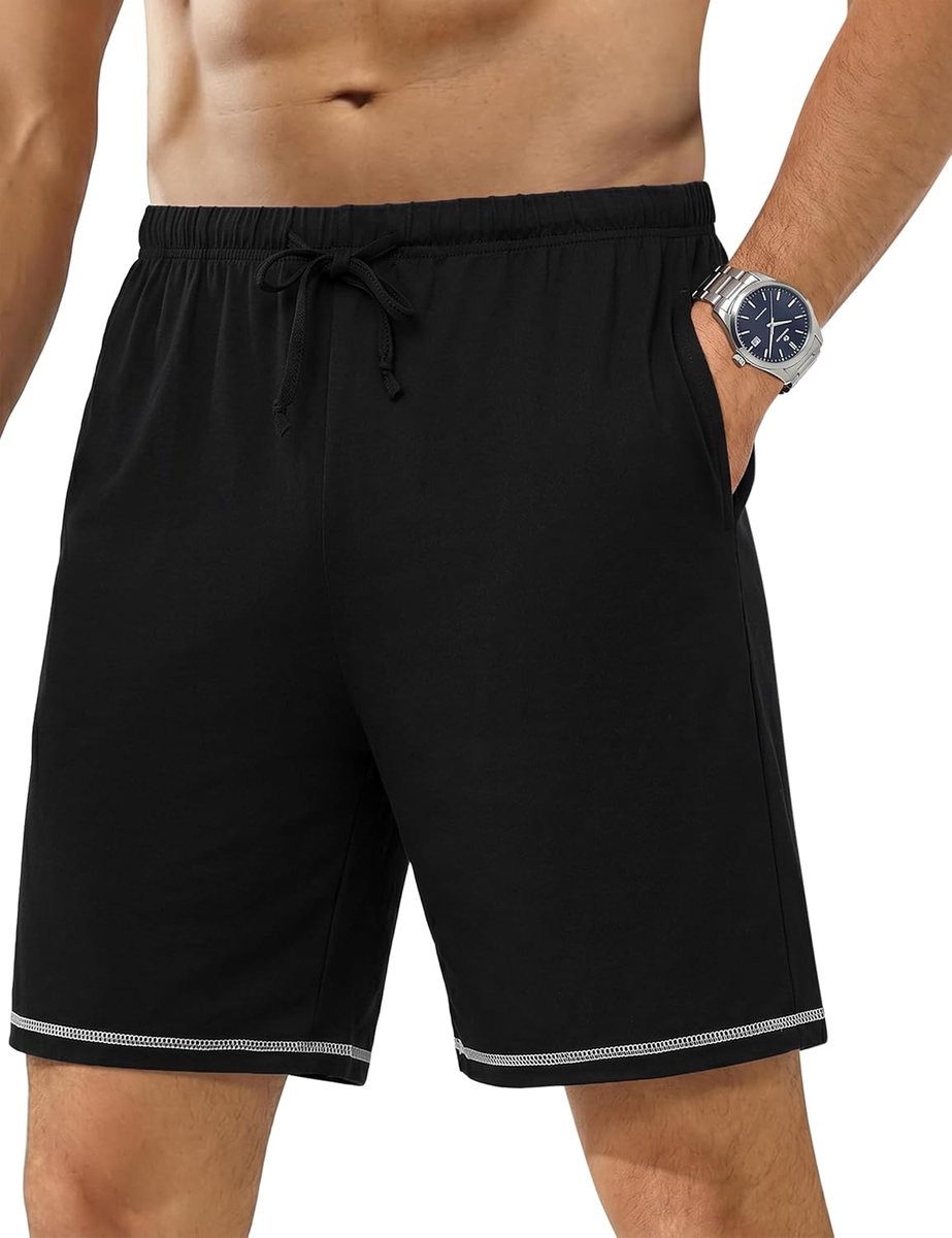 Slaapbroek voor heren, korte pyjamabroek voor jongens, korte slaapshorts, pyjamabroek, katoen, zomer, pyjamabroek