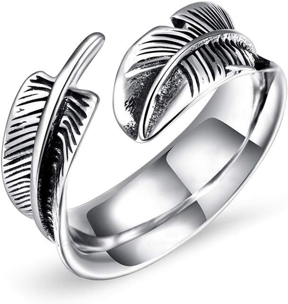 Herenmode ring, stalen veervormige openingsring [8#], veervormige ring mannen reparatiegereedschap en sets accessoires