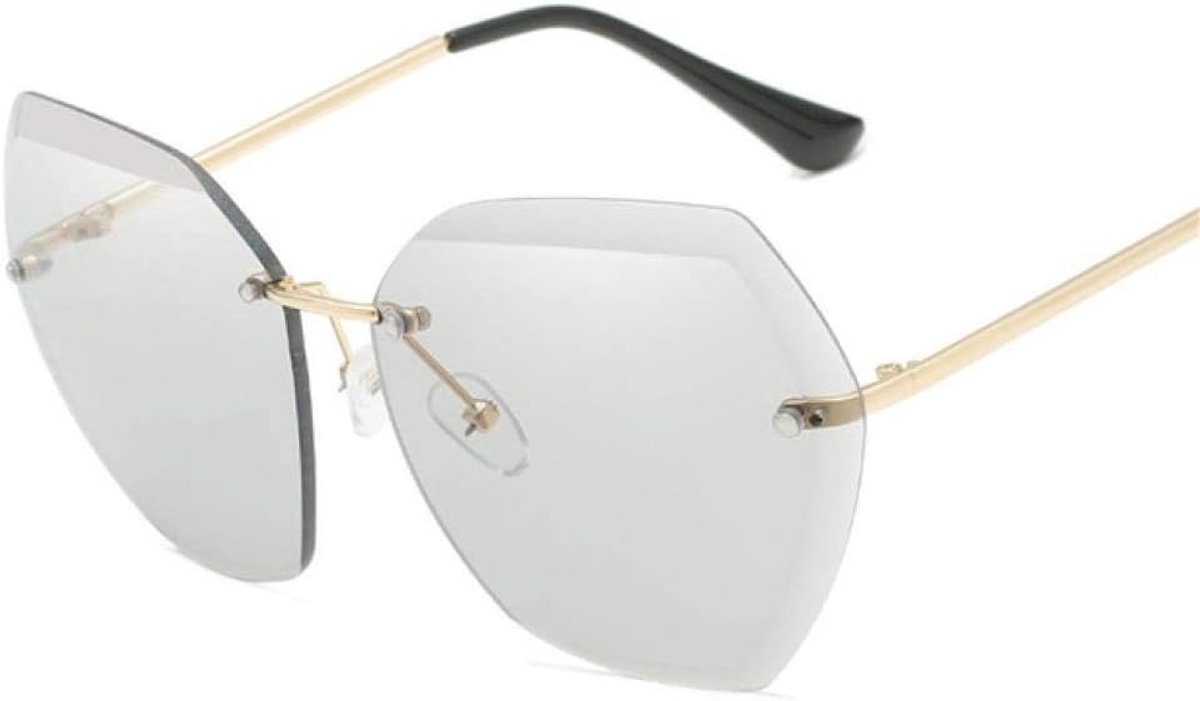 Frameless Zonnebril Vrouwelijke Vierkante Metalen Frame Transparant Lens Zonnebril Vrouw Zonnebril Vrouw Zonnebril, 01