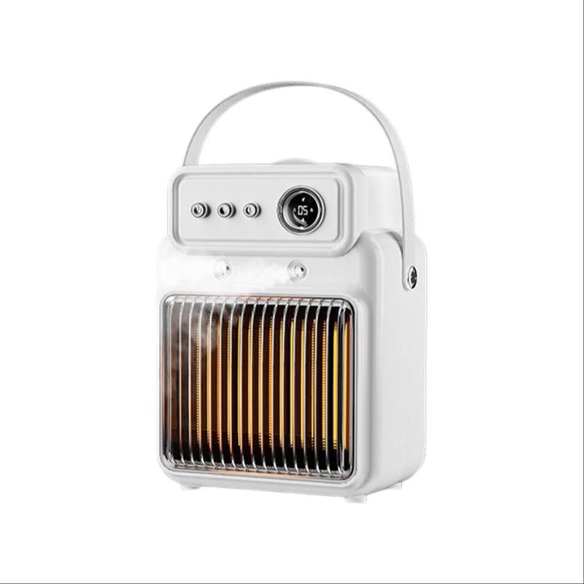 Elektrische Kachel – Ventilatorkachel met Luchtbevochtiger – Warm & Koud – Timer & Automatische Nakoeling – Compacte Tafelverwarming – Wit