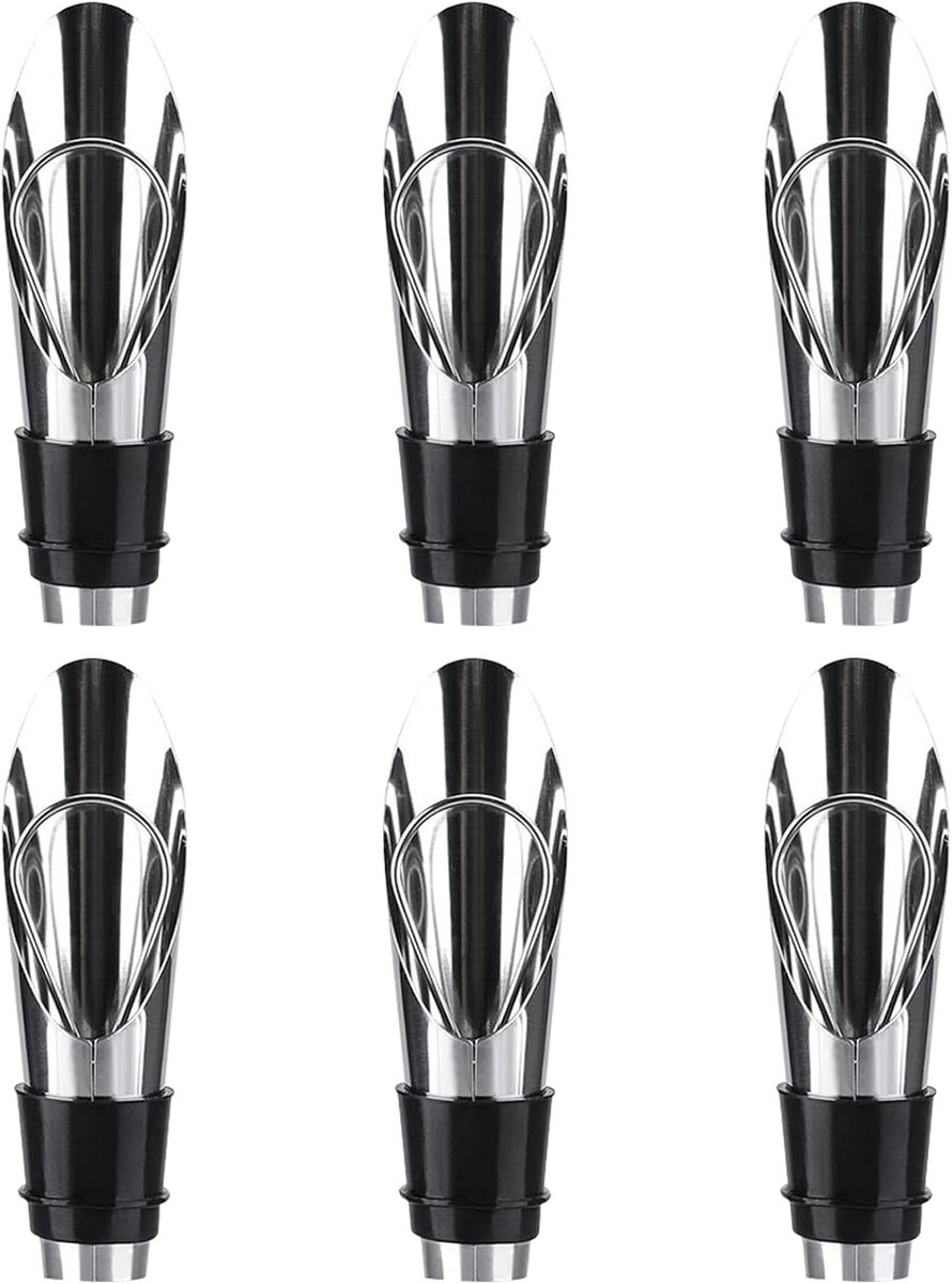 6 stuks champagneflessluitingen, wijnflessendoppen van roestvrij staal, champagneflessendop, herbruikbaar, houdt koel, voor het bewaren van champagne