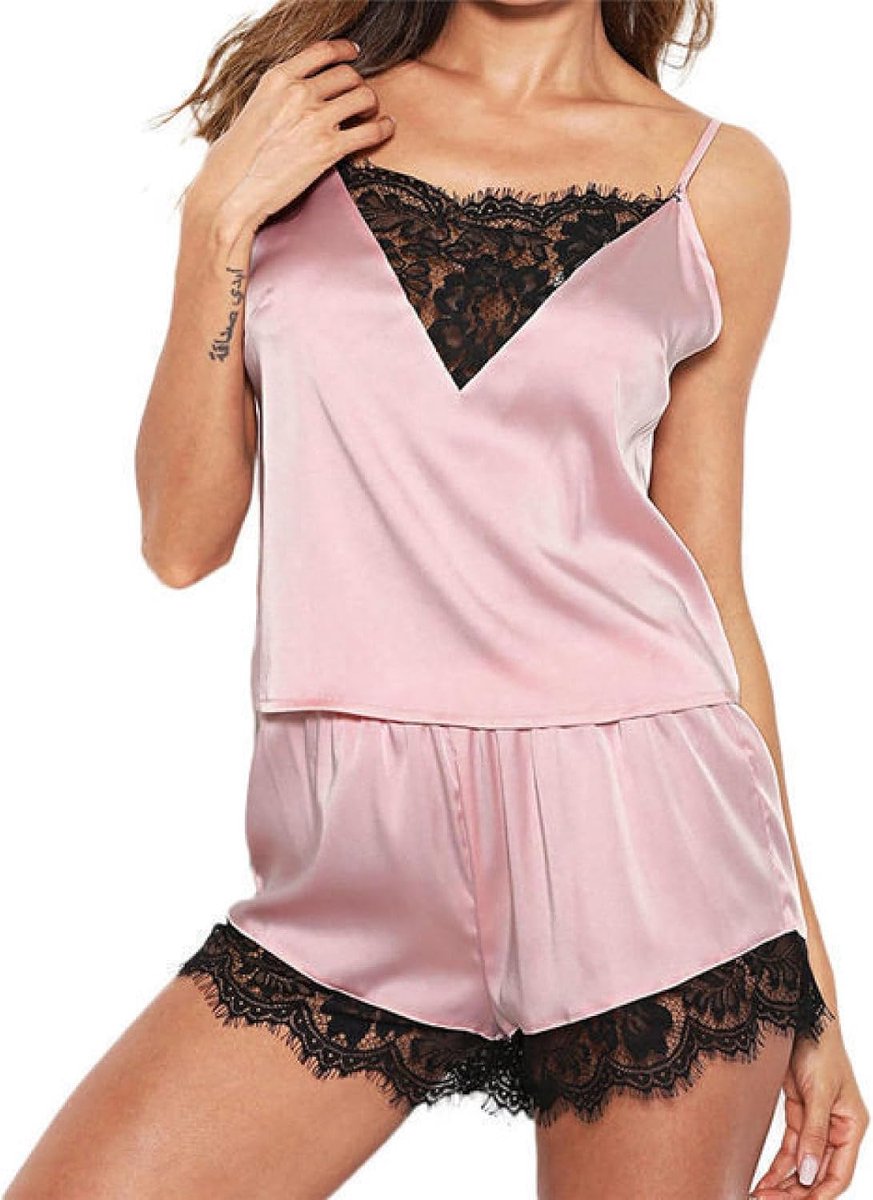 Open kruisSexy 3-punts loungewear erotische lingerie pyjama set