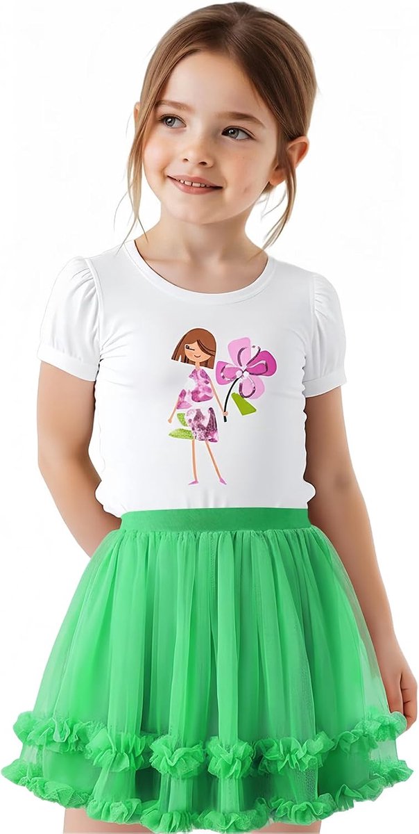 Tuturok voor meisjes, zachte pluizige 3-laags tule ruche rok voor peuter, baby, kinderen, casual feestkostuums 1-10 jaar
