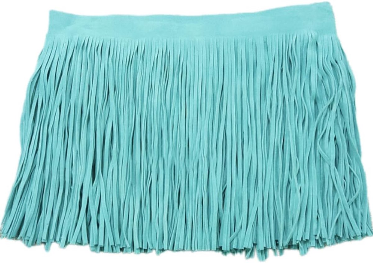 2 m lengte 25 cm kunstsuède, franjes, gesneden franjes, decoratieve band, dansfranjes, naaiaccessoires voor kleding, doe-het-zelf naaien, gordijnen, tafelloper, decoratie, blauwe zee