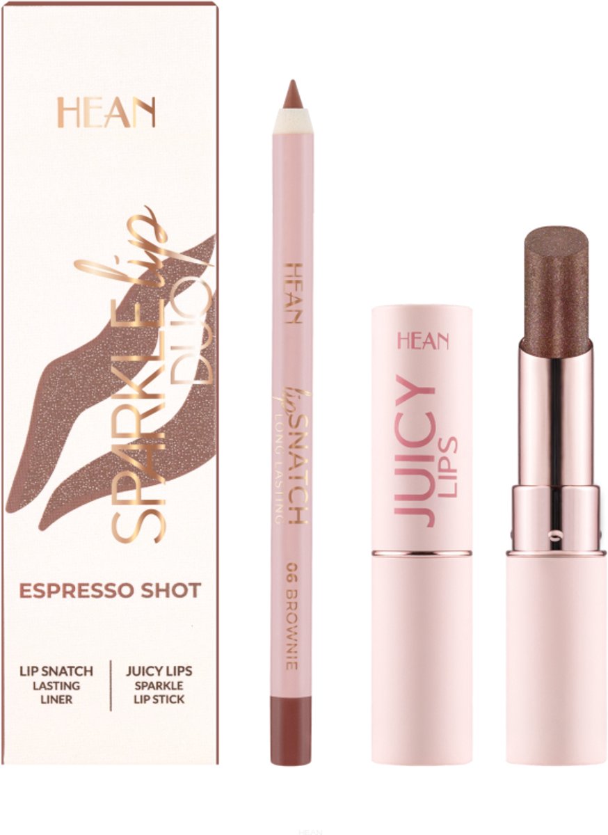 Sparkle lips Duo - Expresso shot lipliner en sparkling lipstick Hean Cosmetics