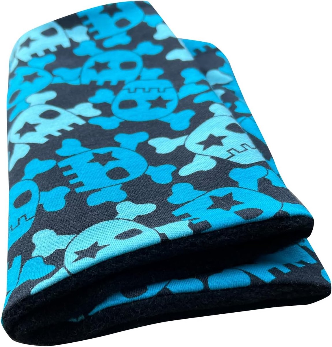 Warme sluipsjaal, sjaal met coole skulls blauw/zwart voor jongens en meisjes, binnenkant fleece, 20141121