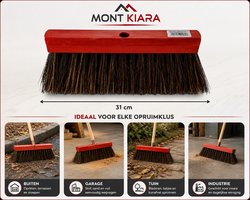 Mont Kiara Straatbezem 31 cm – Harde Bezem voor Buiten – Stevige Veegborstel voor Tuin, Terras, Oprit & Garage – Houten Bezemkop