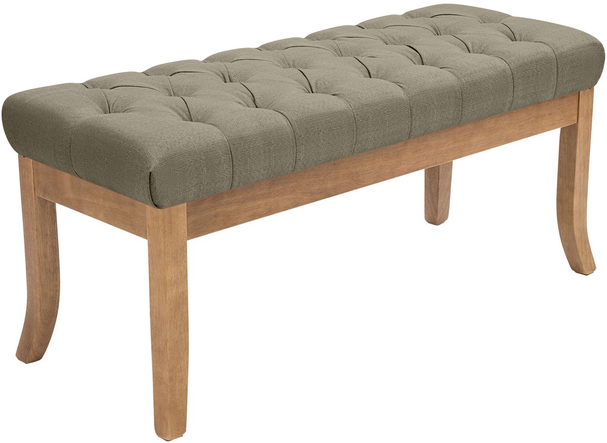 CLP Zitbank Ramses - Chesterfield - Licht Houten Onderstel - taupe