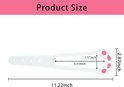 Afmetingen van een witte deurhouder met roze kattenpootjes: 11.22 inch lang, 5.51 inch breed, 2.87 inch hoog.