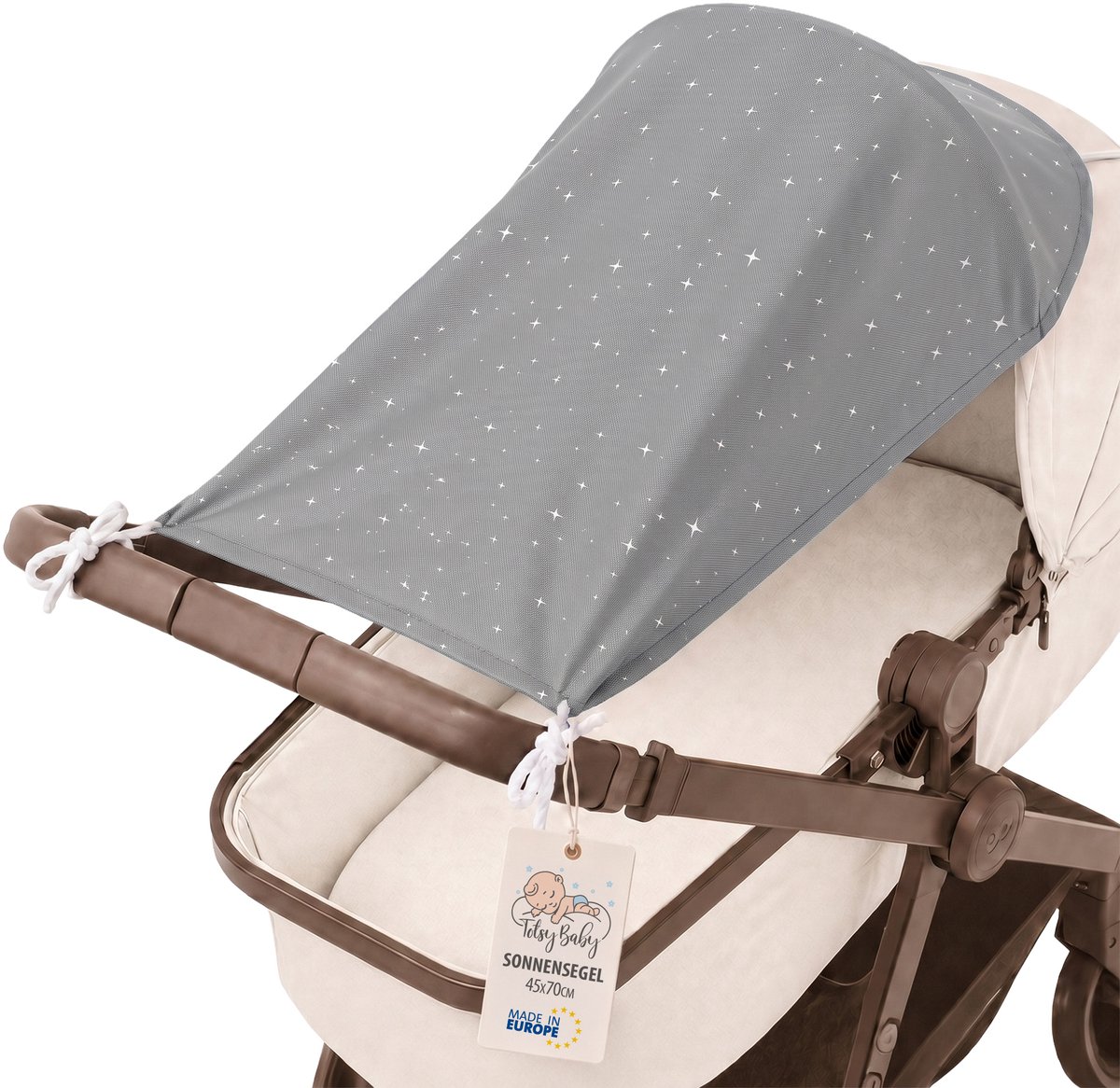 Zonbescherming Kinderwagen 70 x 45 cm UV Zonwering Baby Schaduwdoek voor Buggy Sportwagen Wandelwagen tegen Zon Wind en Regen Opvouwbaar Melkweg