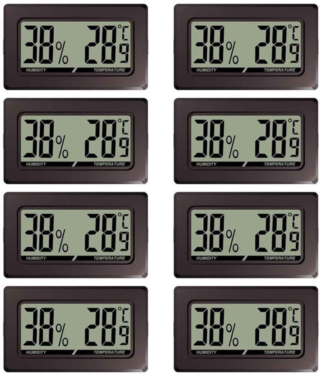 Thermometers en Hygrometers Set van 8 - Temperatuur en Vochtigheid Metingen