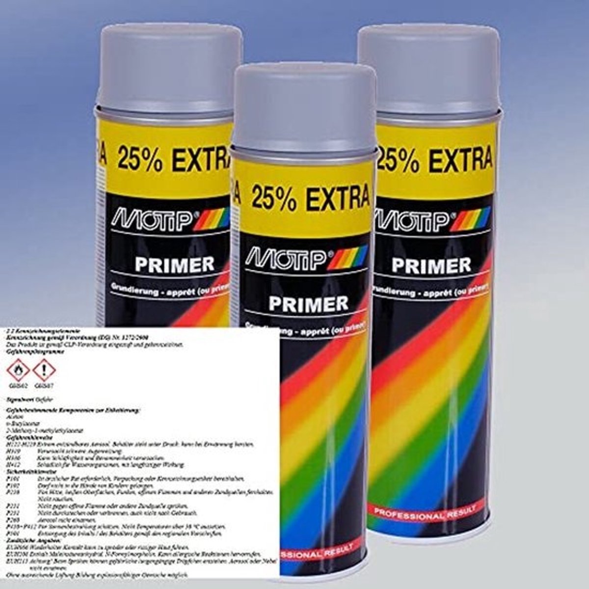 Grijze Motief Primer Spuitbus 3 x 500 ml voor Auto Lakken