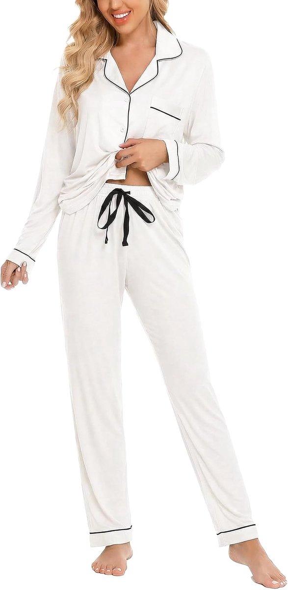 Button Up Pajamas For Women dames Zacht