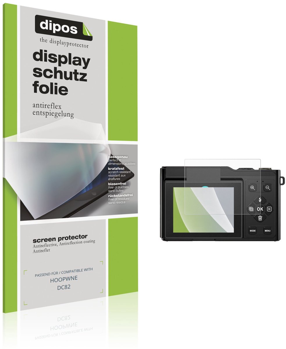 dipos – 4x Matte Beschermfolie geschikt voor HOOPWNE DC82 | Krasbestendige & antireflecterende Screenprotector Ultra-Thin
