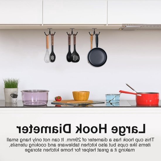 Mug Haken voor Onder Plank en Kast, 12 Stuks Met Schroeven, Ideaal voor Bekers, Keukenaccessoires en Organisatie van Kleding en Planten — afbeelding 2