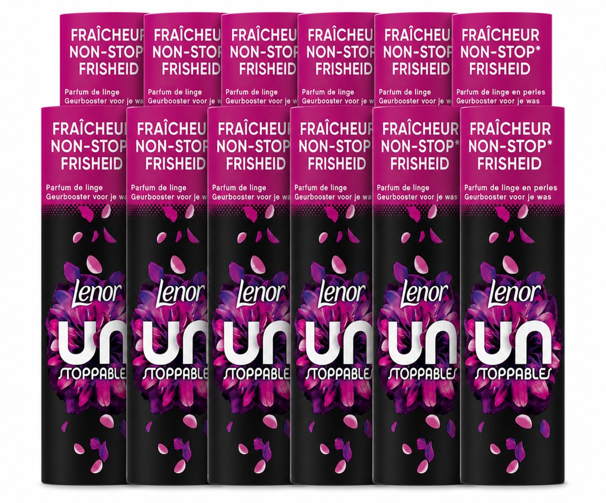 12 x Lenor Unstoppables - Geurbooster - Bloemen Fris - Non-Stop Frisheid - 19 Wasbeurten - Voordeelverpakking - 12 stuks