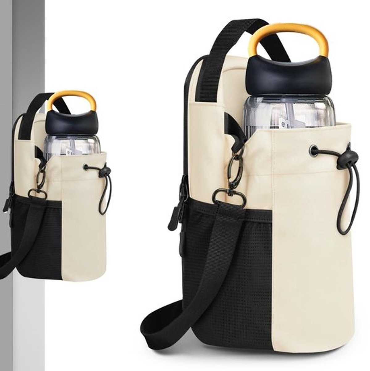Dailygoods - magnetische sporttas - waterfleshouder met verstelbare schouderriem voor 1,5 liter waterflessen