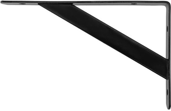 12 stevige wandbeugels - Zwarte 90°-hoekbeugels met schroeven - voor planken, drijvende tafels en plankondersteuning, 30 cm — afbeelding 3