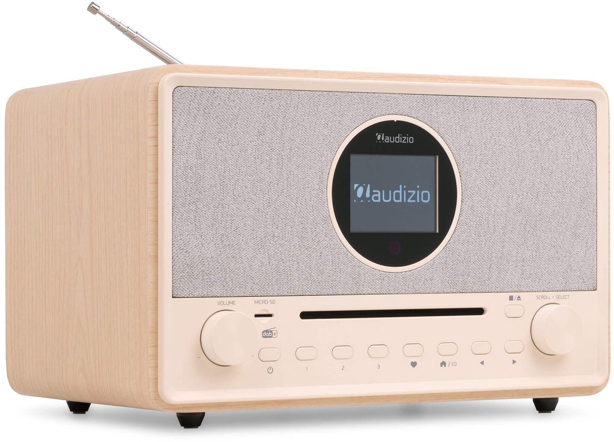 DAB Radio met CD Speler en Bluetooth - Audizio Lucca - FM en Internetradio - AUX en USB Stick Ingang - Wekker