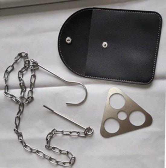 Draagbare Camping Tripod Set voor Koken - Roestvrijstalen Campfire Accessoires met Verstelbare Ketting en Haak, voor Buiten Koken en Kamperen — afbeelding 2