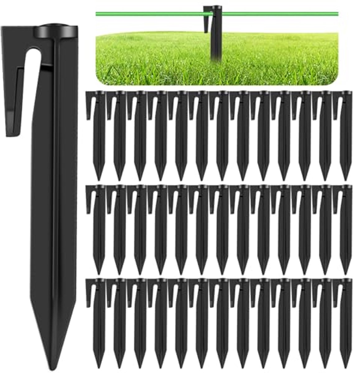200 stuks haringen voor robotmaaier, begrenzingskabel, haken, grondankers van stevig PP, haringen, grondpennen, spijkers voor robotmaaier, begrenzingsdraad, tent, camping, compatibel
