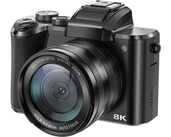 Nexeli NX-CC26B Digitale Camera 8K - Fotocamera 88MP - 16x Digitale Zoom - WiFi - Compact Camera - Flitser - 64GB - Zwart