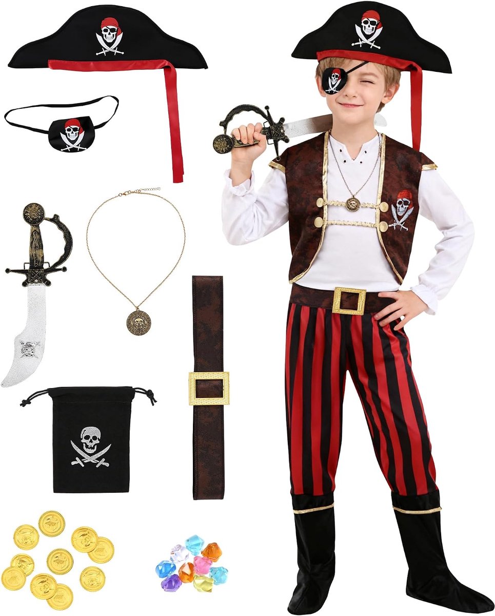 Kinderen piratenkostuum kinderen jongens piratenkostuum jongens carnavalskostuum jongens carnavalskostuum 3-12 jaar