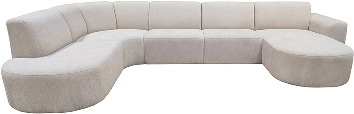 LABEL51 Evito Hoekbank - Naturel - Velvet - U-Bank Links