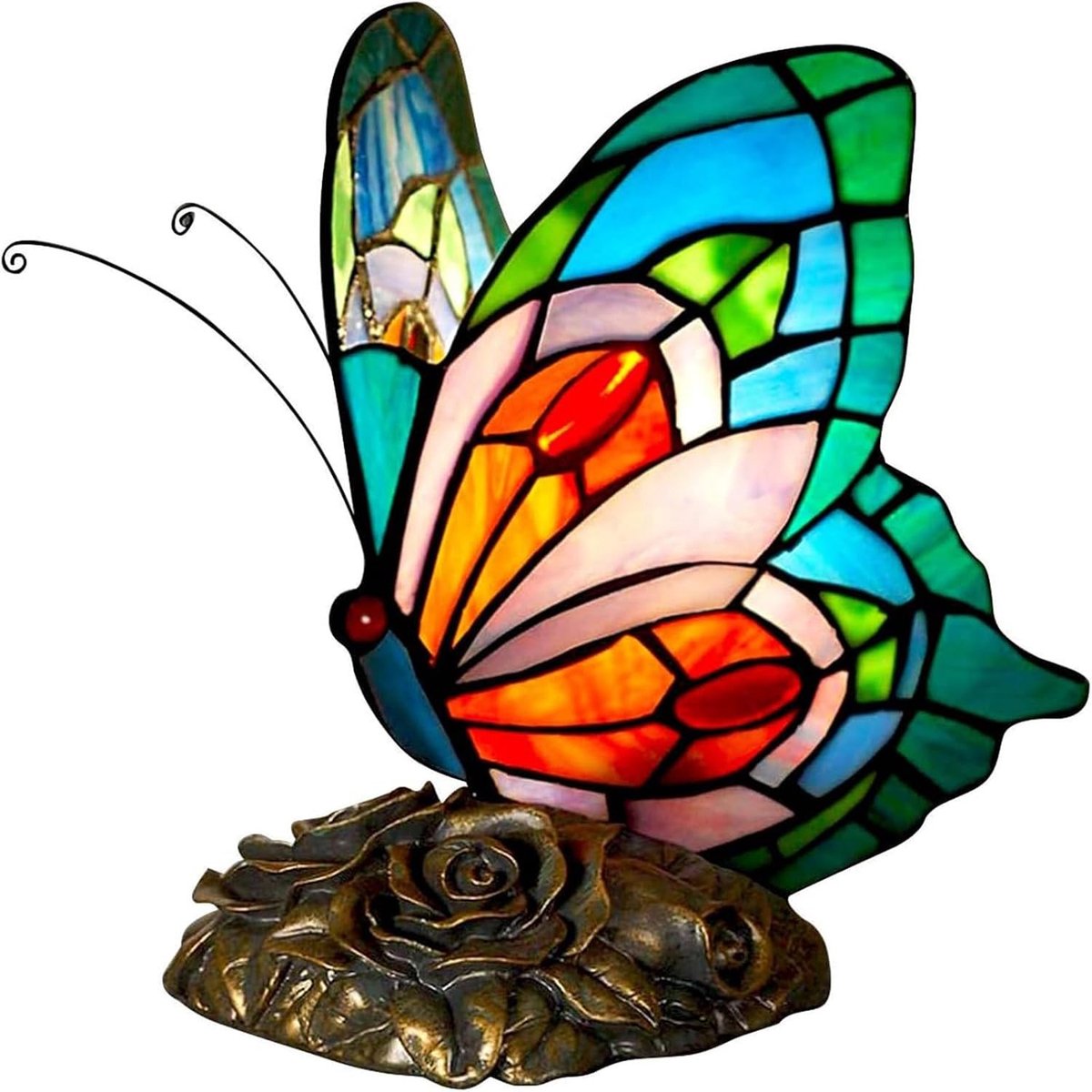 Glazen lampenkap bureaulamp - Blauw - Tiffany stijl - Glas - Voor woonkamer en slaapkamer