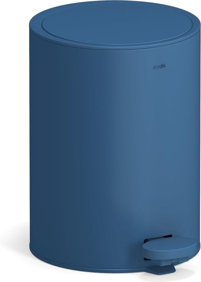 3 liter pedaalemmer roestvrij staal mat zacht sluitende scharnierende deksel stil sluitende binnenemmer vuilnisbak badkamer prullenbak blauw