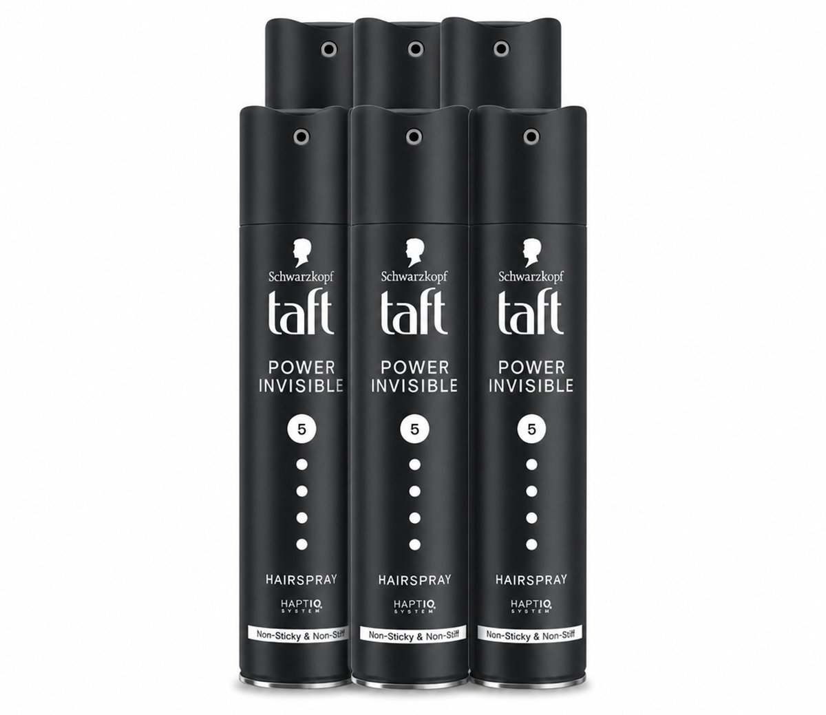 6 x Taft - Power Invisible 5 - Haarspray - Onzichtbare hold - 250 ml - Voordeelverpakking - 6 stuks