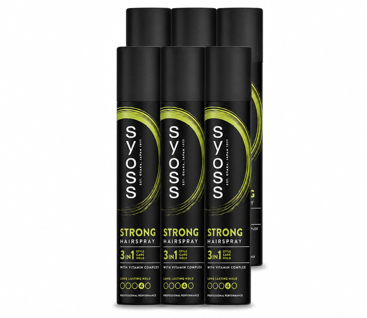 6 x Syoss - Strong Hold - Haarspray - Sterke Fixatie - 300 ml - Voordeelverpakking - 6 stuks