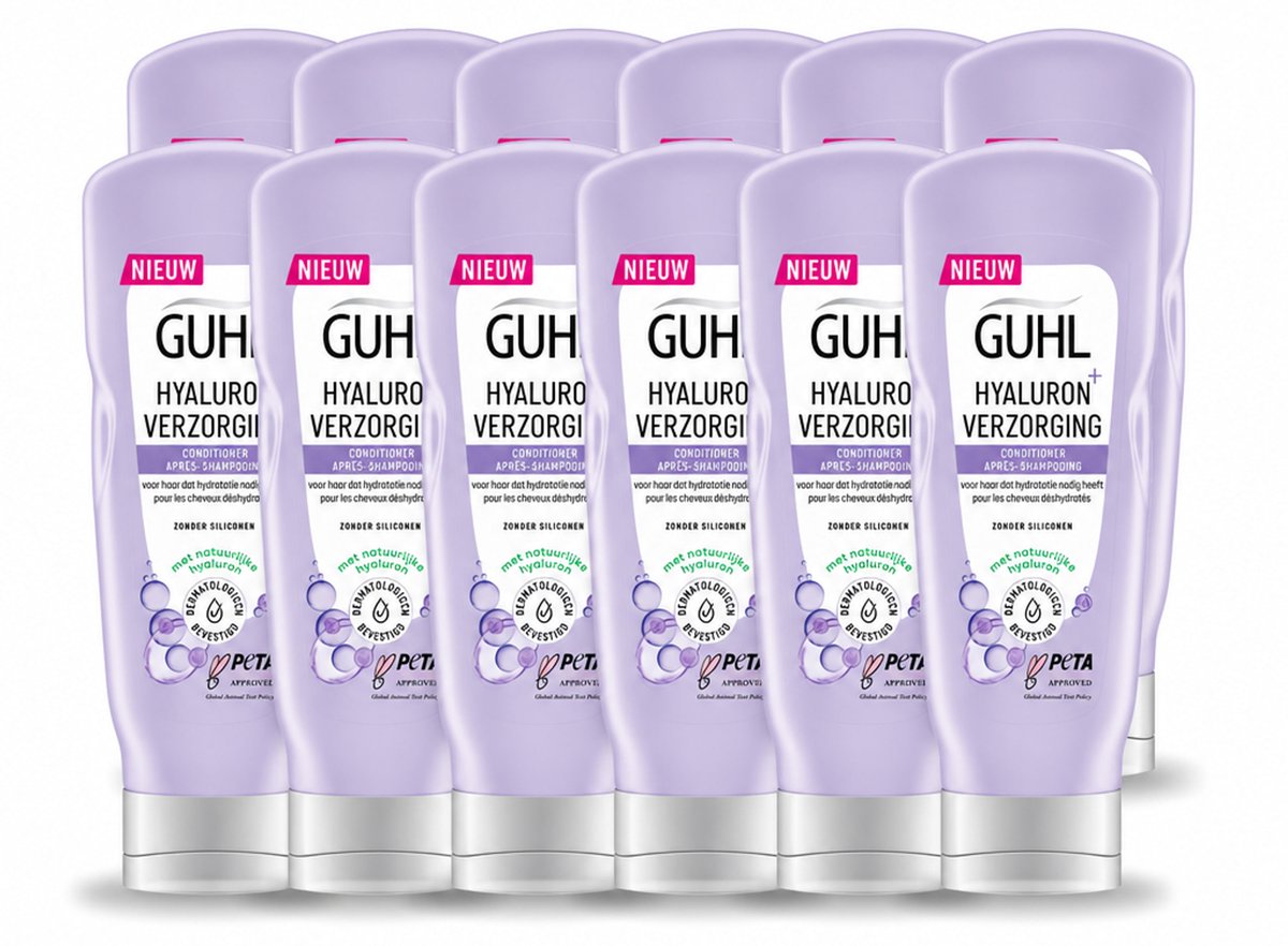 12 x Guhl - Conditioner - Hyaluron+ Verzorging - 200 ml - Voordeelverpakking - 12 stuks