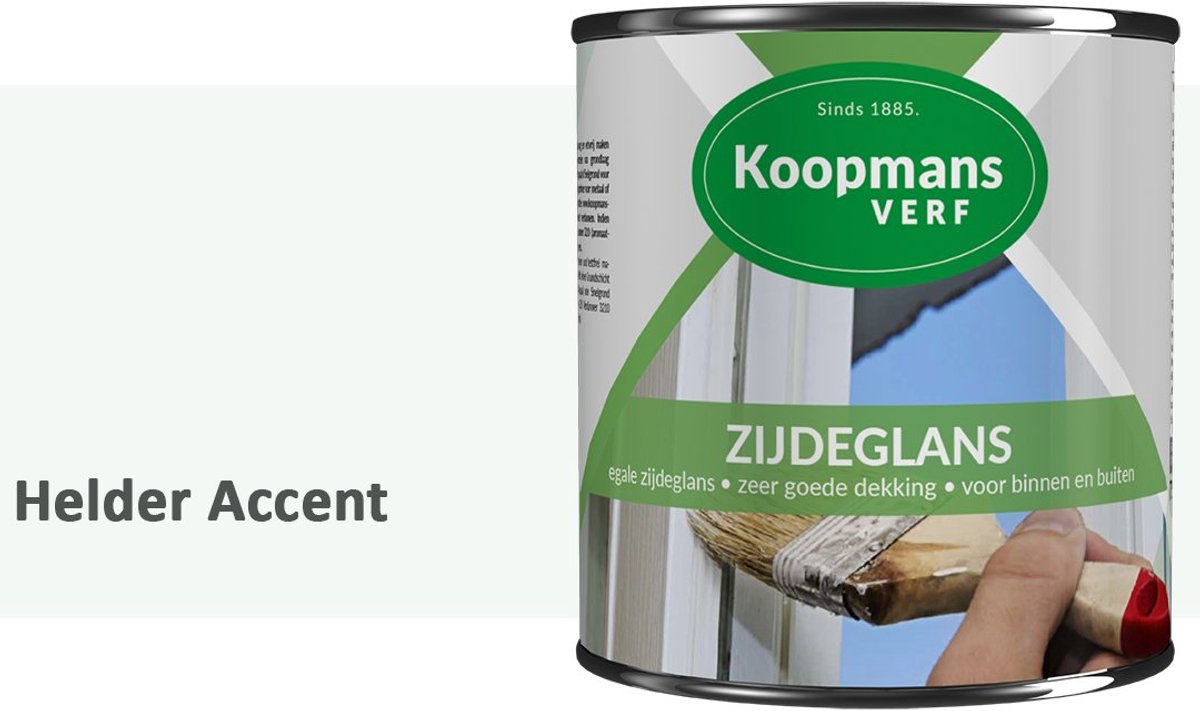 Koopmans Zijdeglans Lakverf – Binnen & Buiten – Kras- en Stootvast – Hoge Dekkracht – Voor Hout, Deuren en Kozijnen – Helder Accent – 375 ml