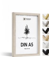 Heimlich Fotolijst A5 (14,8x21 cm) - Massief Hout Eiken - Staand en Wandhangend - Onbreekbaar Kunststof Glas