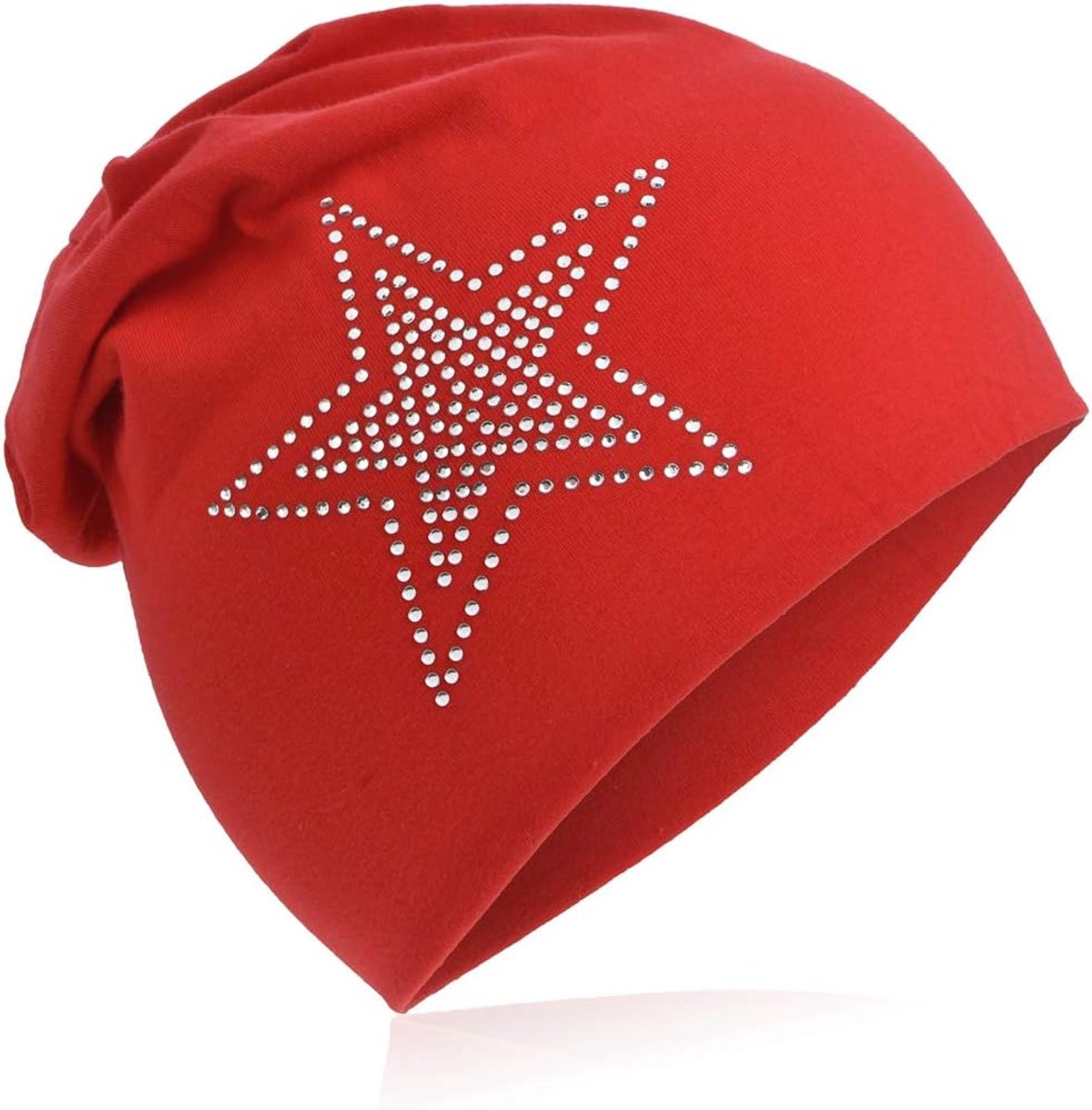Slouch-muts voor kinderen, katoen, strass-ster