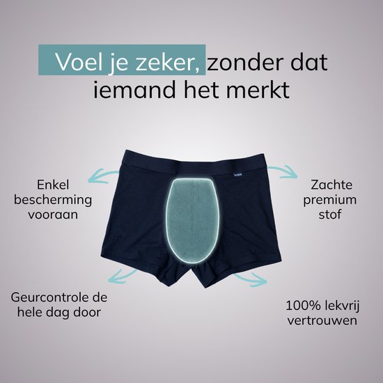 Navyblauwe Robin boxer met discrete bescherming vooraan en zachte premium stof.