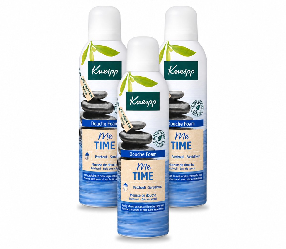 3 x Kneipp - Douche schuim - Me‑Time - Patchouli & Sandelhout - 200 ml - Voordeelverpakking - 3 stuks